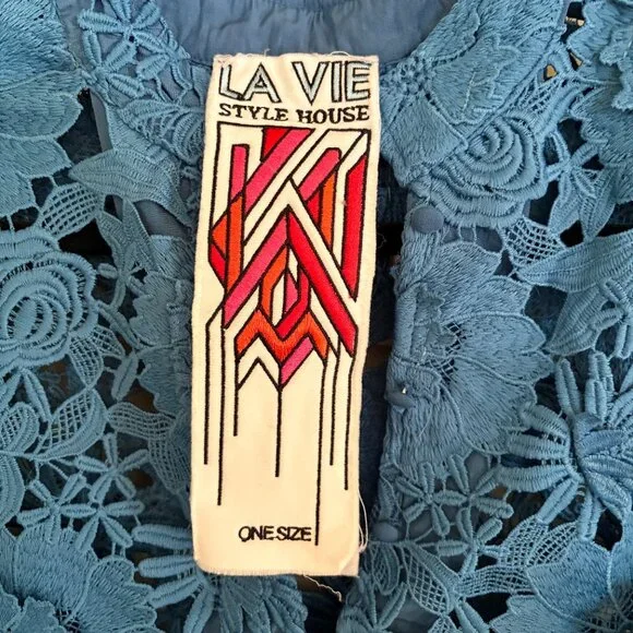 Floral Lace Mini Caftan - Picture 9 of 9